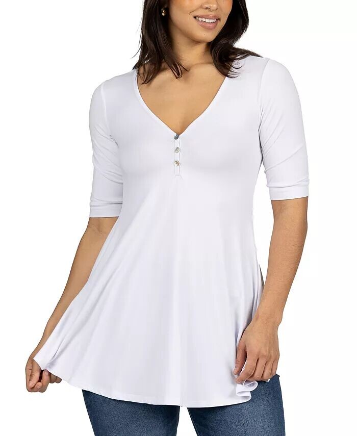 

Топ-туника с короткими рукавами 24seven Comfort Apparel, белый