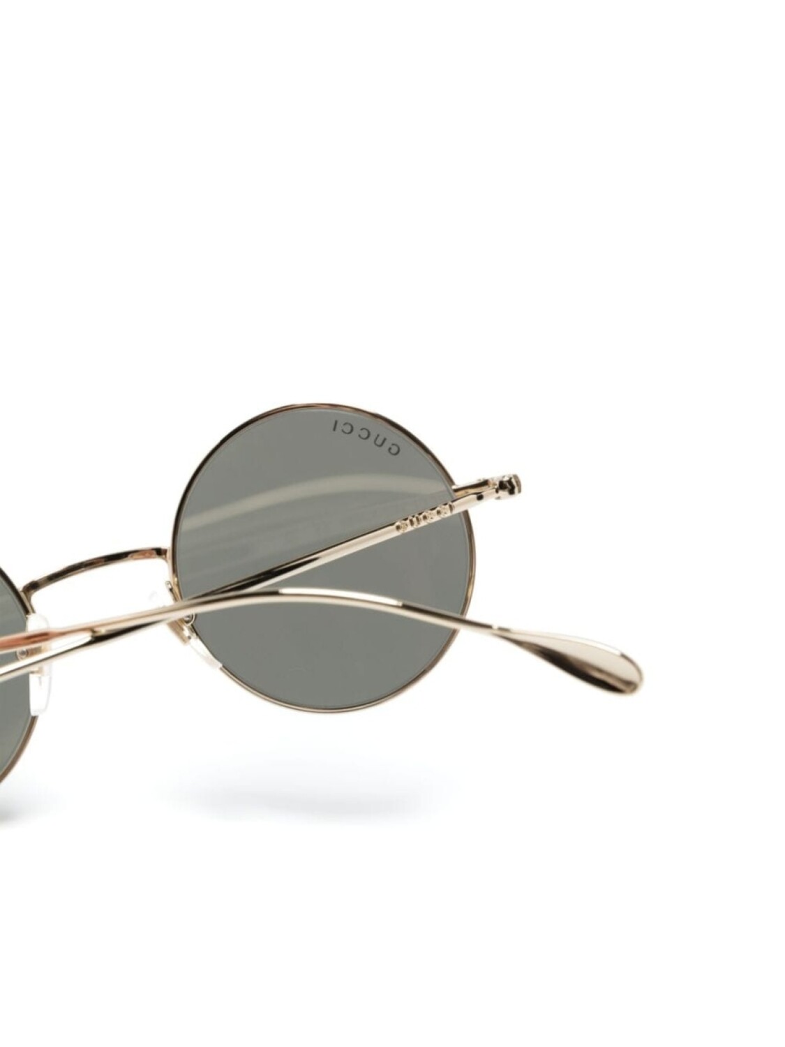 Gucci Eyewear солнцезащитные очки в круглой оправе, золотистый — фото 3