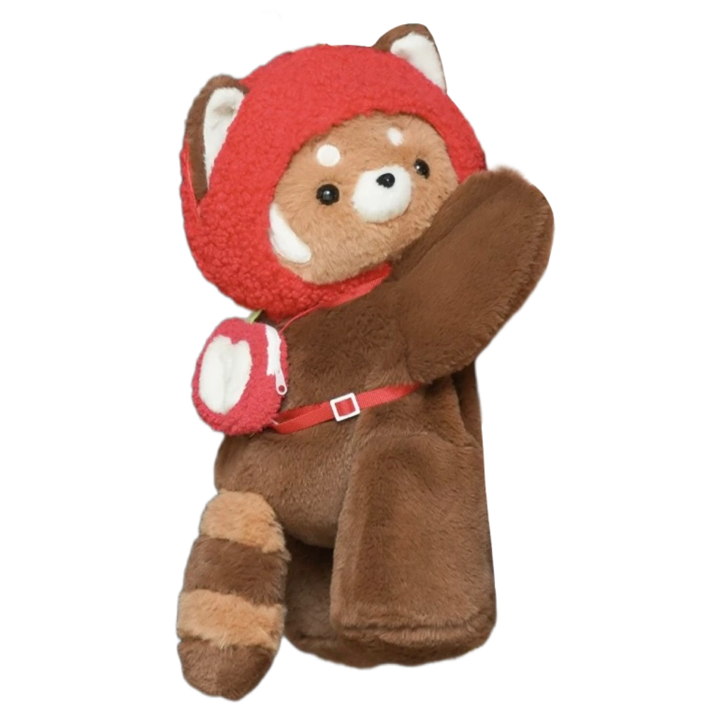 

Holding bamboo Плюшевый рюкзак среднего размера унисекс коричневый, Red Panda Plush Backpack+Apple Headset Case+Apple Earphone Case