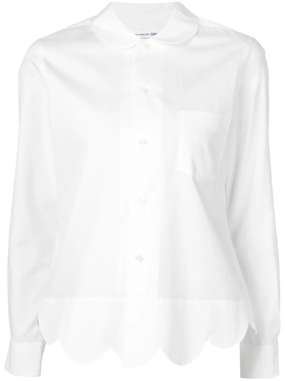 

Рубашка с волнообразной отделкой Comme Des Garçons Girl, белый