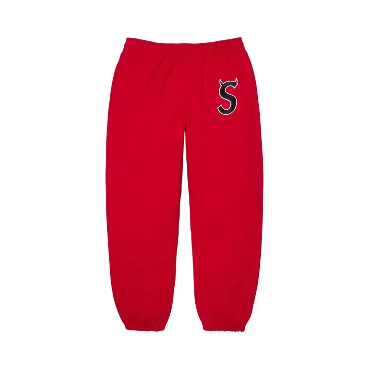 Спортивные штаны Supreme Devil с логотипом S, красные