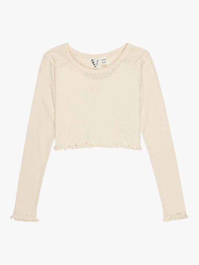 

Детская футболка Slim Logo из хлопкового микса Roxy, Parchment