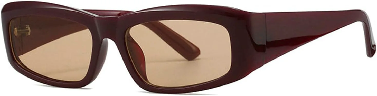 

Солнцезащитные очки Willochra Vintage Small Rectangle Y2K для женщин и мужчин, модные узкие солнцезащитные очки с градиентным переходом, стильные очки для женщин, C5