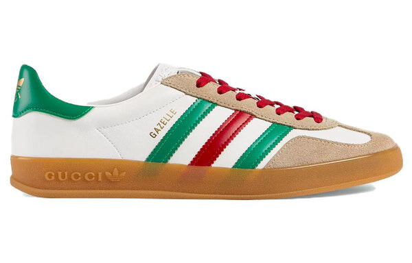 Кроссовки adidas x gazelle 'white green red' Gucci, белый — фото 3