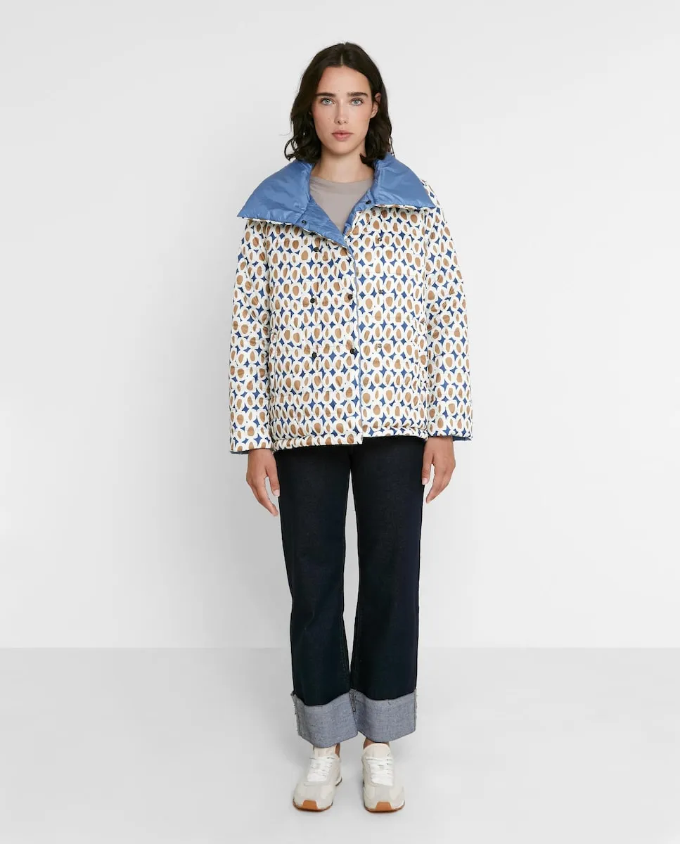 

Женское двустороннее стеганое пальто с перекрестной застежкой Trucco, голубой