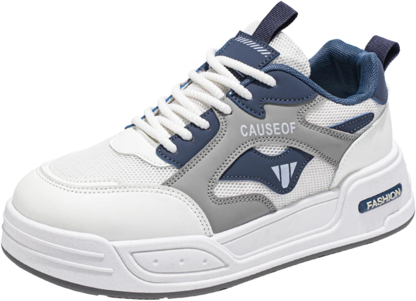 

Мужские кроссовки белого/красного/синего цвета с контрастными вставками, стильные повседневные шнуровки с дышащей сеткой Aokisx