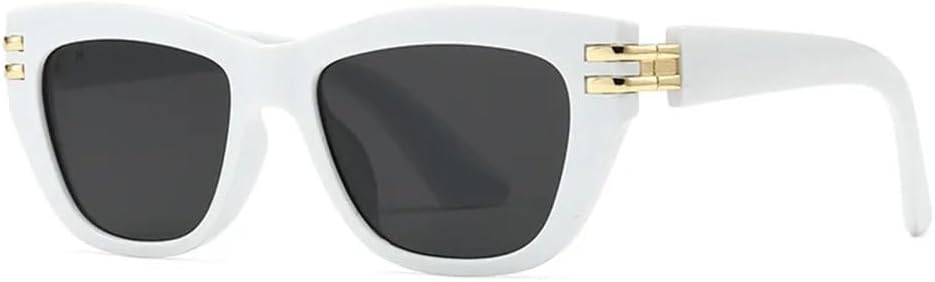 

Солнцезащитные очки неправильной квадратной формы 2027 года для женщин и мужчин, винтажные, популярные, с большой оправой и металлическими заклепками MTZJH, White Black