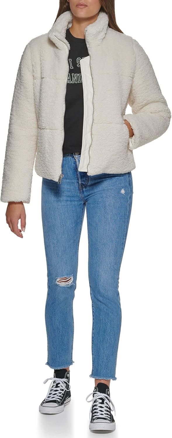 Женская стеганая куртка Levi's Breanna из искусственного меха (стандартные и большие размеры), Cream Sherpa — фото 2