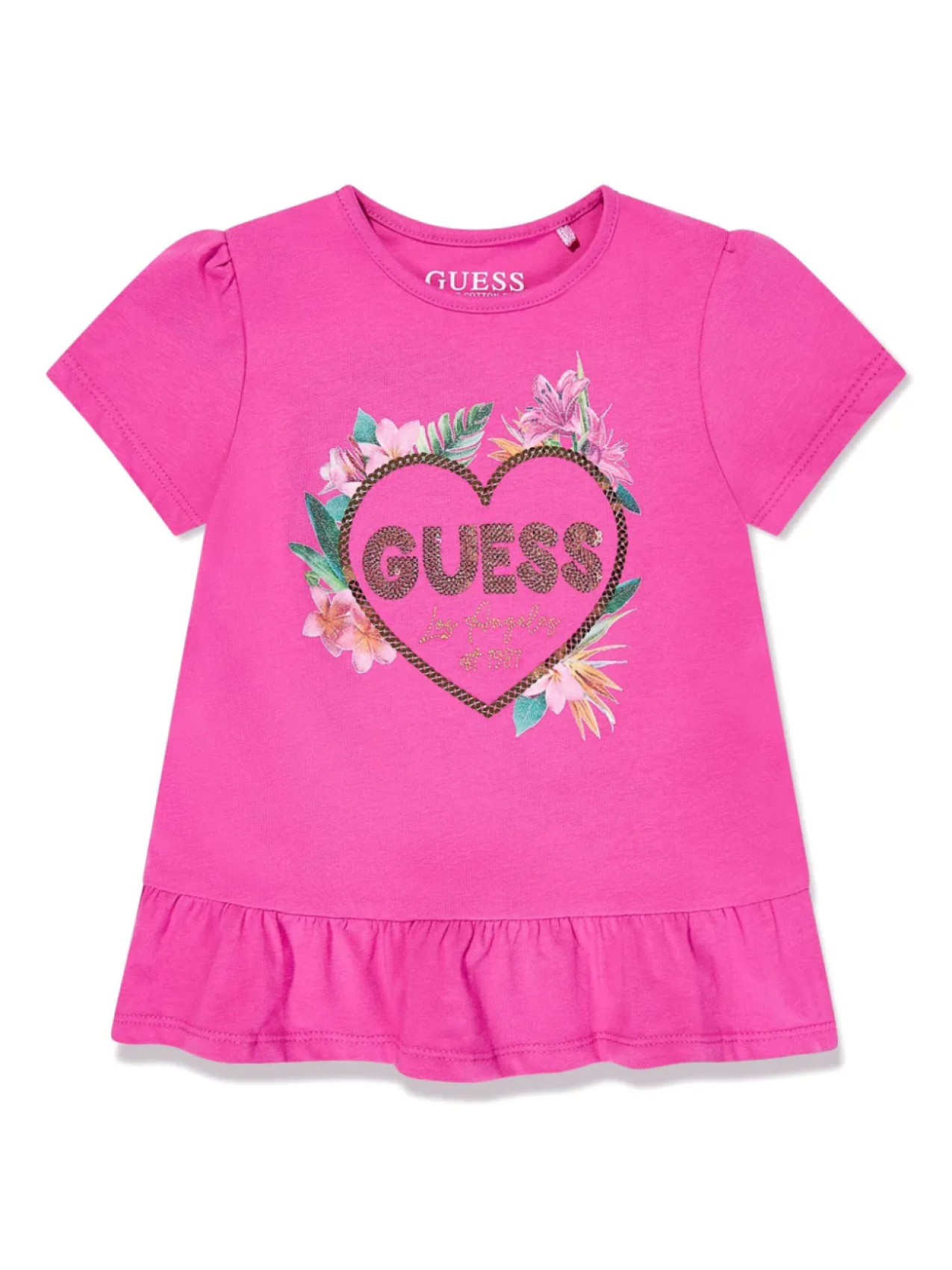 

Футболка с логотипом для детей, угадывай guess kids, розовый