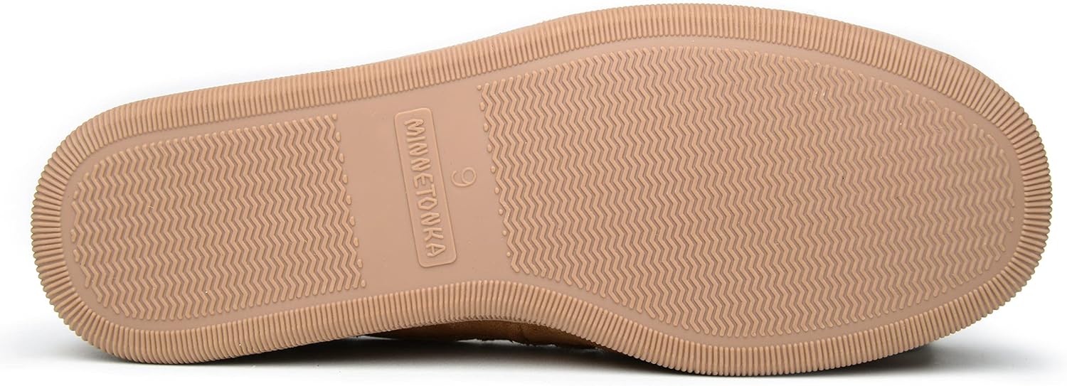 Мужские тапочки Minnetonka с плюшевой подкладкой и жесткой подошвой, коричневый — фото 3