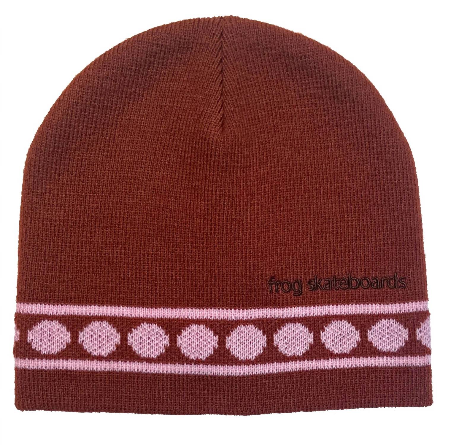 

Женская шапка Circles Beanie кирпично-красного цвета Frog Skateboards