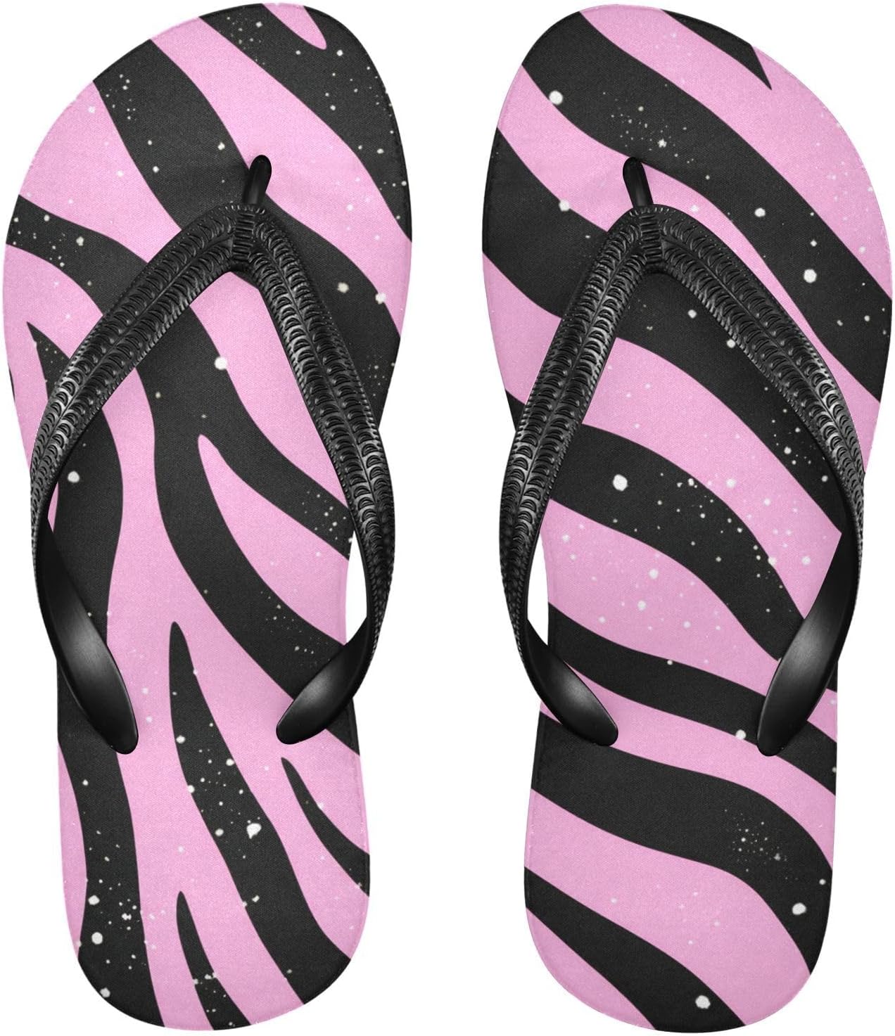 

Летние пляжные шлепанцы с розово-черными зебровыми полосками для женщин и мужчин, повседневные сандалии для душа 20861921 Kfbe