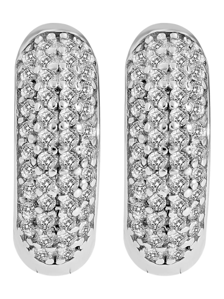 

Adeliás Женские серьги - серьги-кольца на шарнирах из серебра 925 пробы с кубическим цирконием в серебре