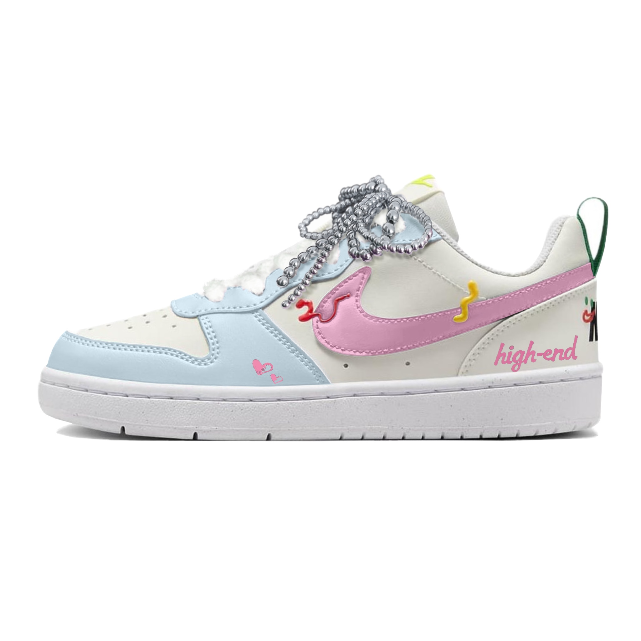 

Детские, подростковые, противоскользящие, износостойкие, низкие кроссовки для скейтбординга Court Borough Nike, синий