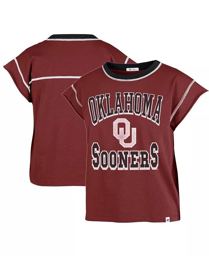 

Женская обрезанная футболка Crimson Oklahomaooners Sound Up Maya '47 Brand