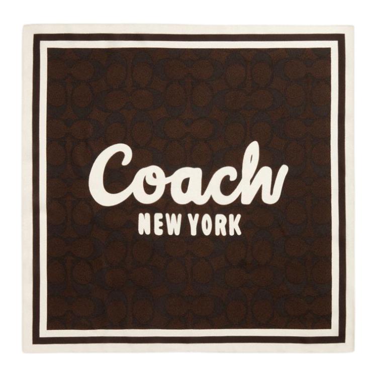 

COACH Шелковый шарф унисекс каштановый, Chestnut