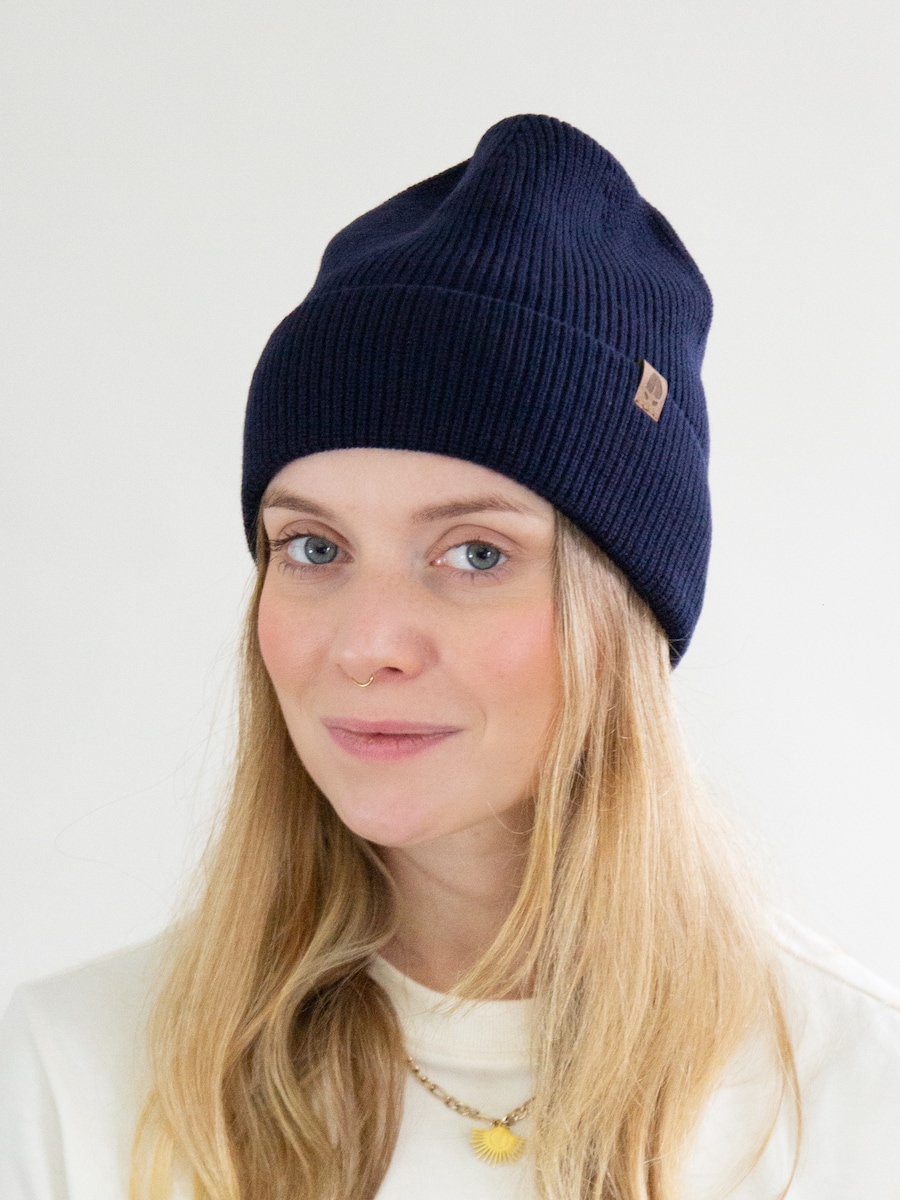 

Шапка KOPYTO GAZELLE Leichte Wollmütze 100% Merinowolle RWS Unisex, темно-синий