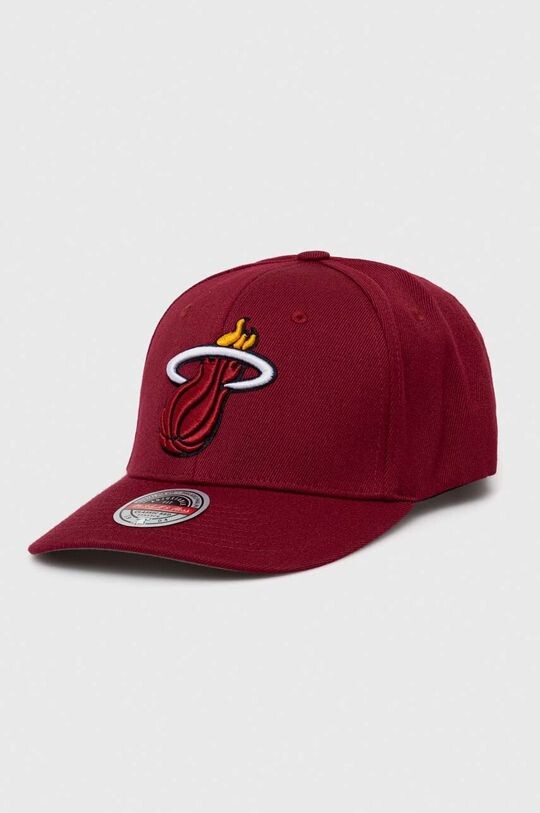 

Бейсболка Mitchell & Ness из смесовой шерсти Miami Heat Mitchell&Ness, бордовый