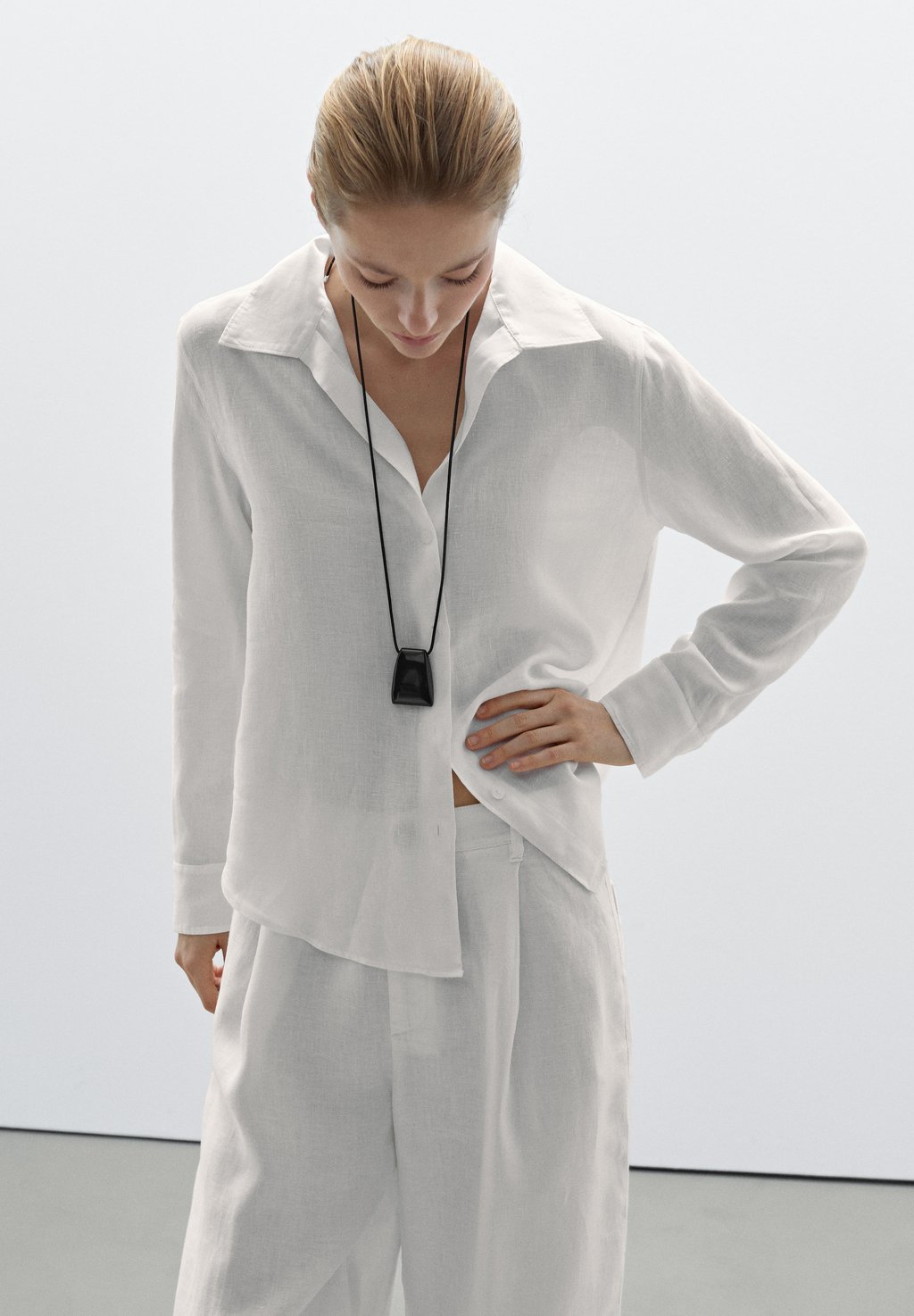 

Блузка на пуговицах Massimo Dutti, White