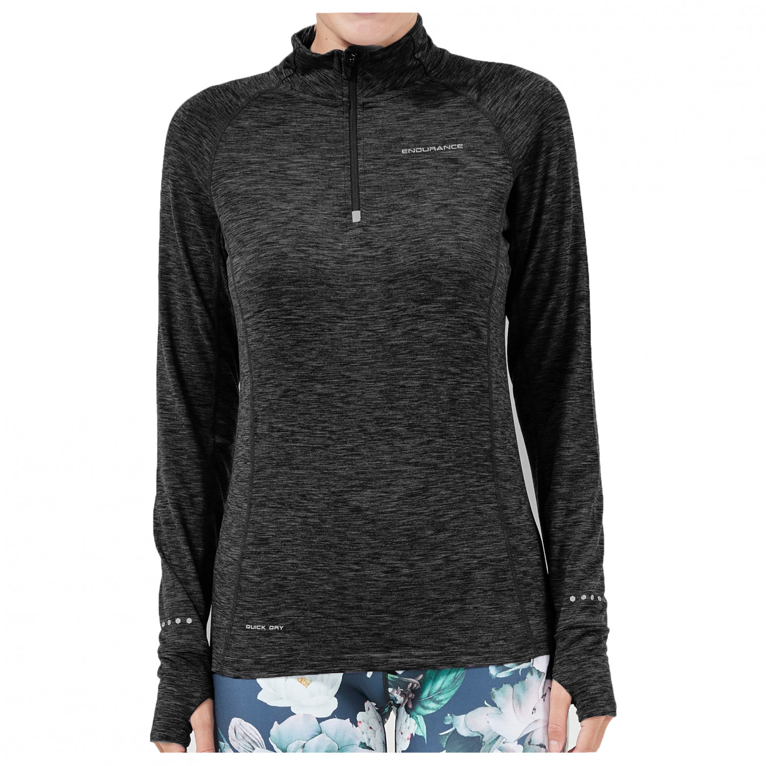 

Лонгслив Endurance Women's Canna V2 Melange Performance Midlayer, цвет Black Melange