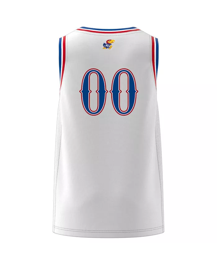 Мужская баскетбольная майка 00 Kansas Jayhawks Swingman белого цвета adidas — фото 3