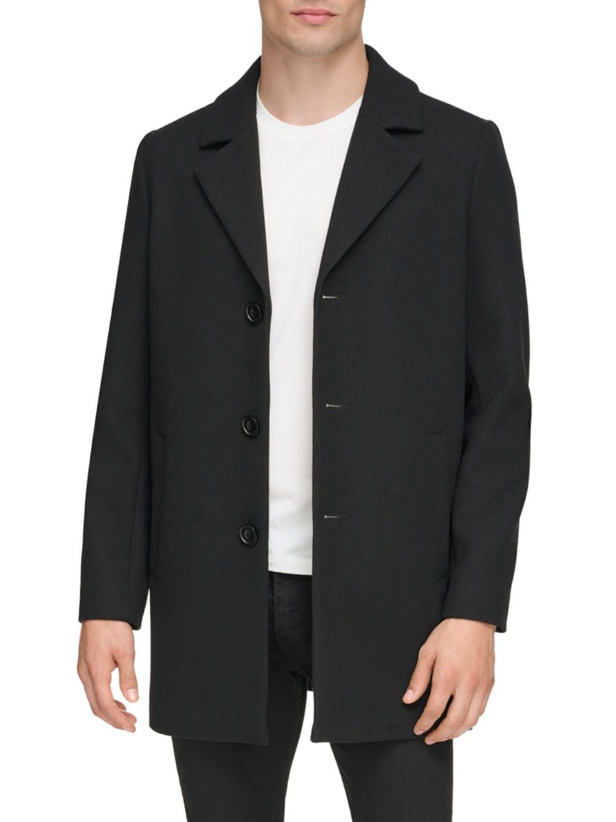 

Блейзер из шерстяной смеси с заостренными лацканами Kenneth Cole, черный