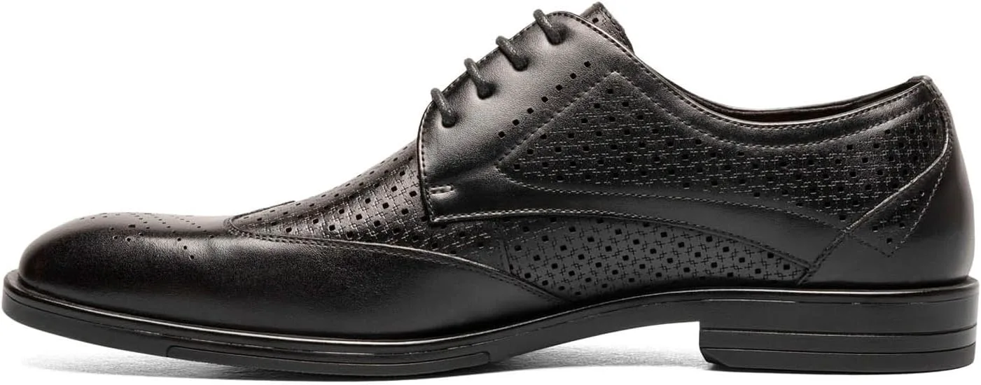 Мужские туфли Stacy Adams Asher Wingtip с шнуровкой, черный — фото 2