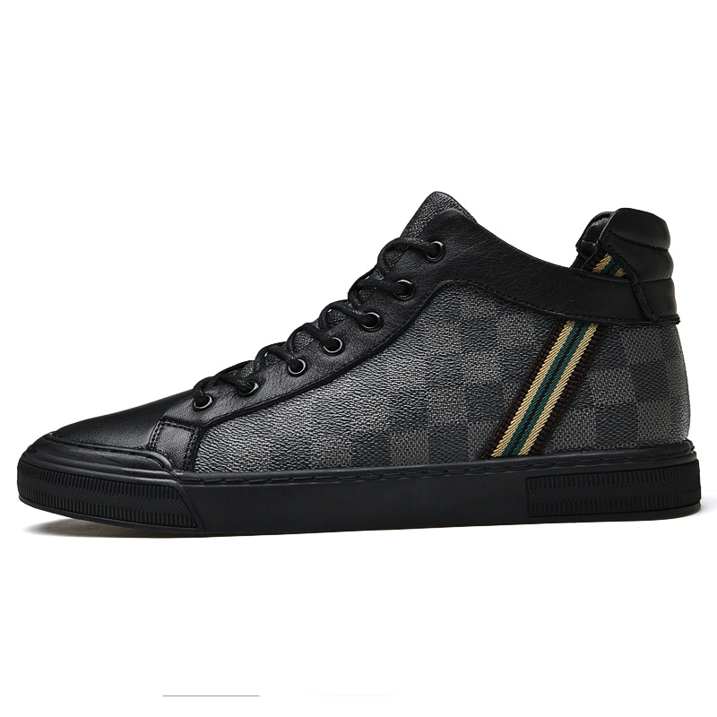 PAIBLOKS Скользоустойчивые амортизирующие кроссовки Mid top Skateboard Shoes для мужчин с устойчивостью к истиранию, коричневые, цвет Brown — фото 2