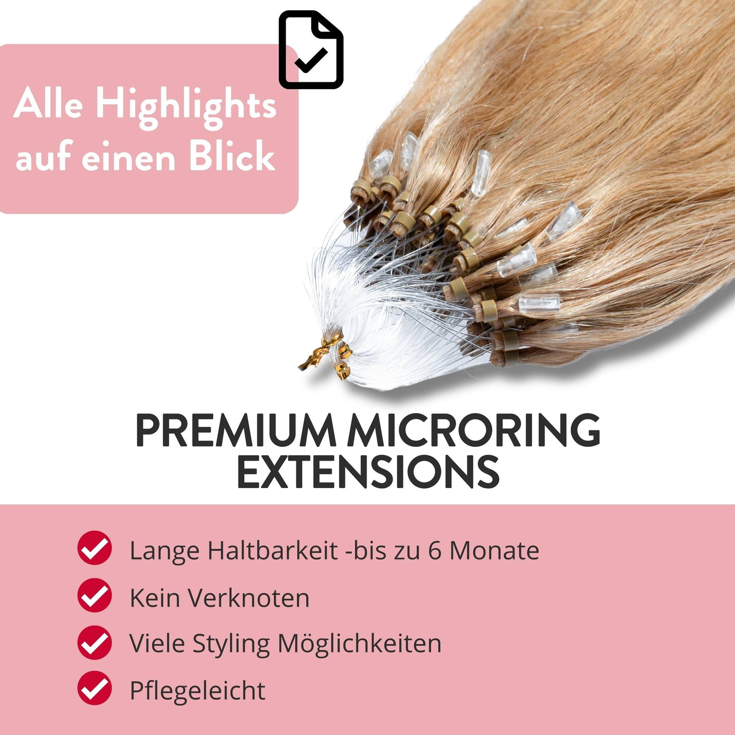 Накладные волосы microring extensions premium echthaar #9/31 lichtblond gold-asch 1g Hair2Heart, 60cm, количество 25 шт. — фото 3