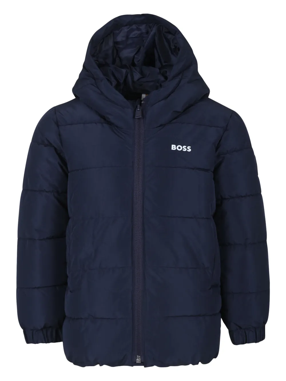

Пуховик с логотипом BOSS Kidswear, синий