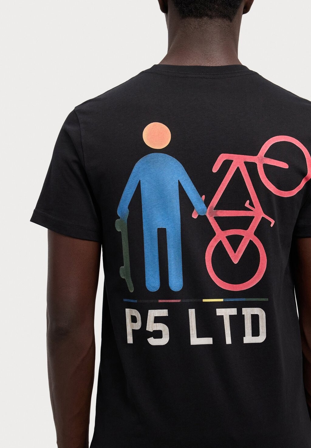 

Футболки с принтом SLIM FIT PS Paul Smith, черный