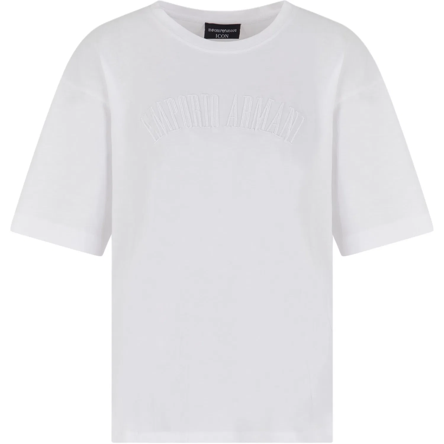 Футболка Supima Jersey с вышивкой Icon Logo EMPORIO ARMANI, White