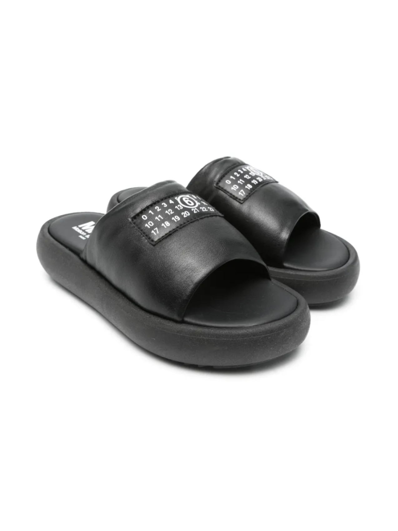 

Кожаные сандалии MM6 Maison Margiela Kids, черный