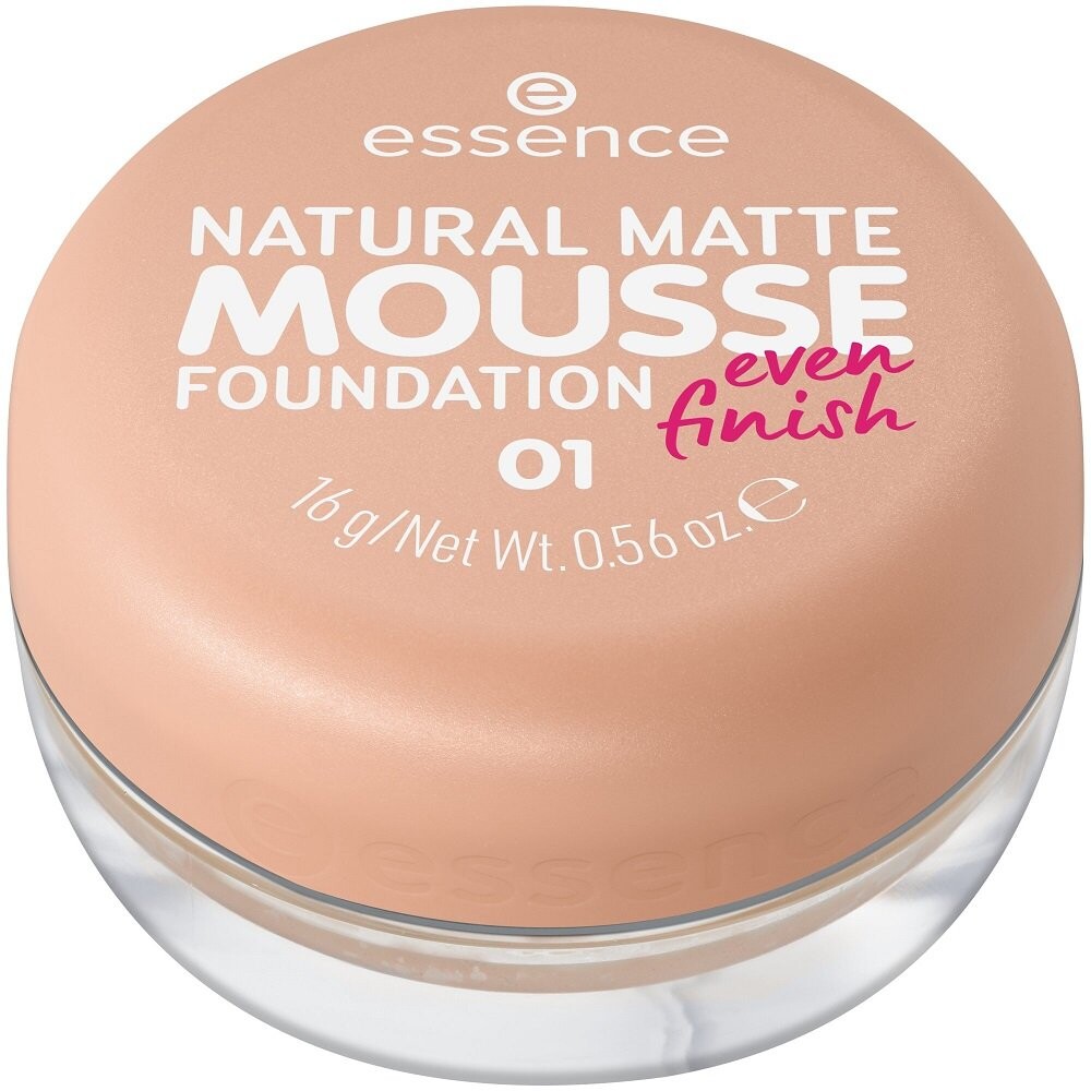 

Essence, Natural Matte Mousse Foundation, Тональный крем-мусс, 01, 16г