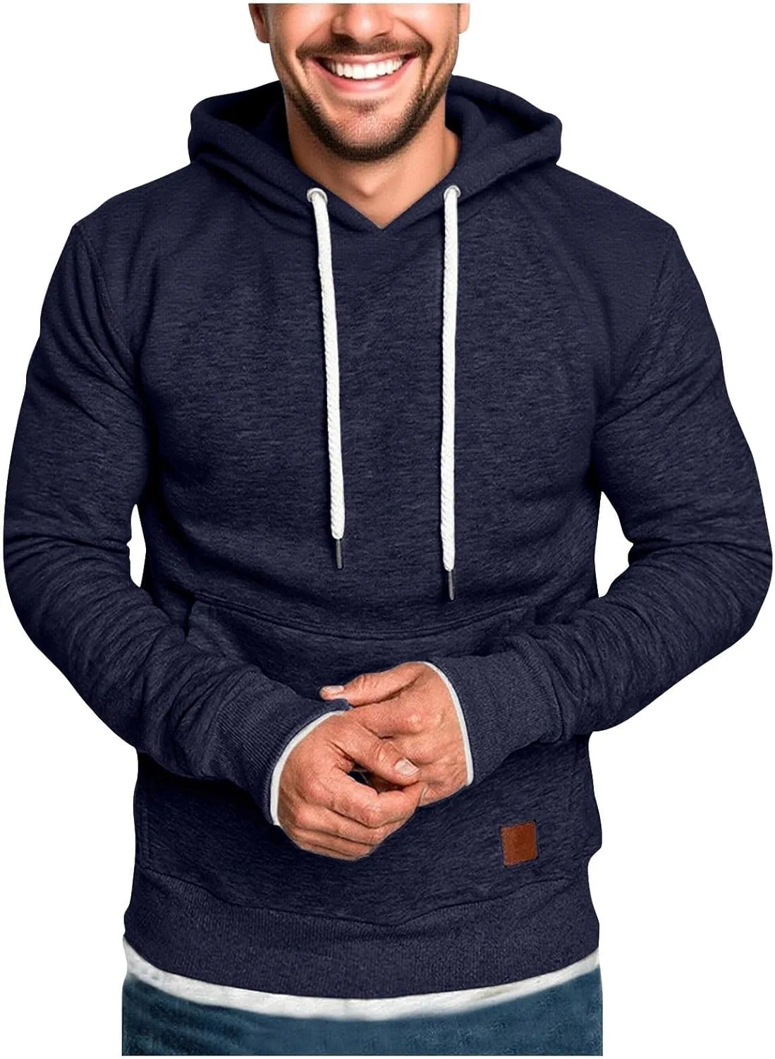 Мужской худи с капюшоном Midweight Fleece Cord, длинный рукав, Slim
