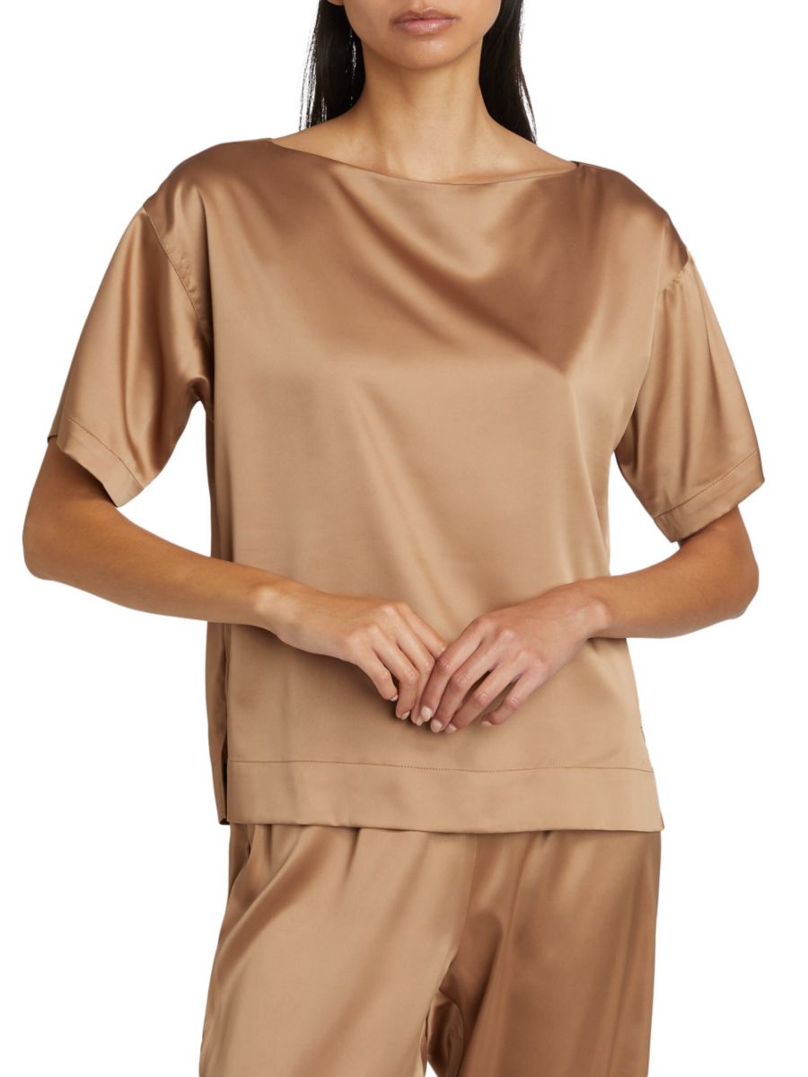 

Гламурный атласный топ Natori, цвет Toffee