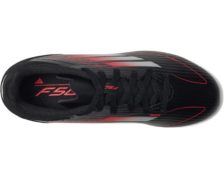 Кроссовки Adidas Kids F50 League Firm Ground/Multi Ground Soccer Cleats (Little Kid/Big Kid), Black/Iron Metallic/Lucid Red — фото 2