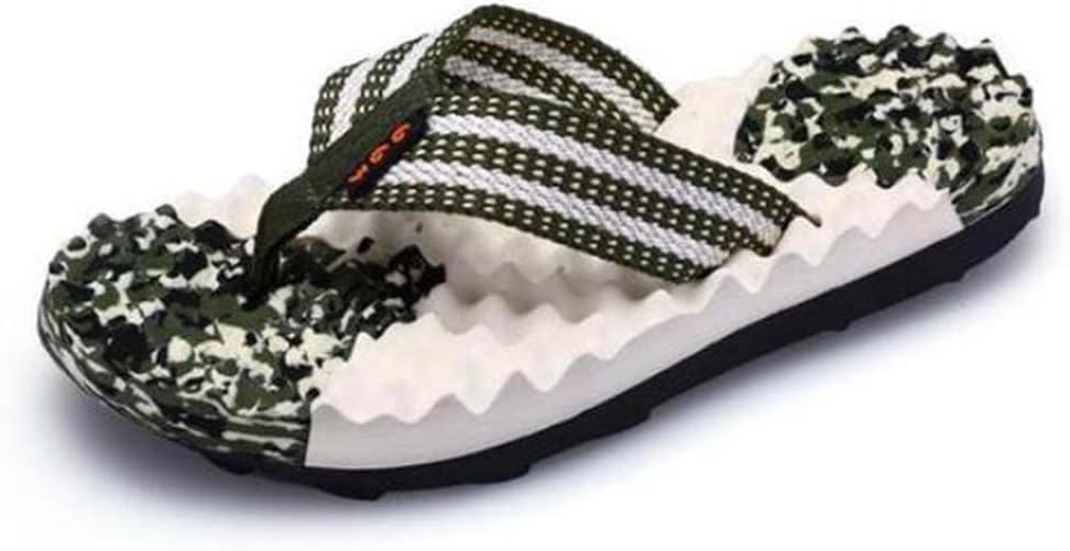 

Мужские массажные шлепанцы YCZHD, облегчение боли при подошвенном фасците, боли в пятке и артрите стопы, с клиновидным каблуком и зажимным носком, пляжные повседневные сандалии (Размер: EU 40, Цвет: Милитари Зеленый)