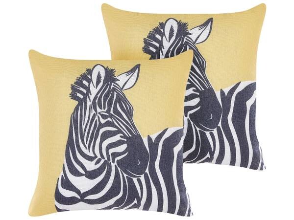 

Подушка Beliani 2 шт MANKETTI, 45x45x10 см цвет schwarz/weiß/gelb