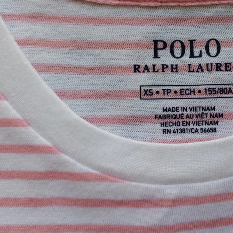 Футболка Polo Ralph Lauren Striped Cotton Jersey, розовый — фото 4