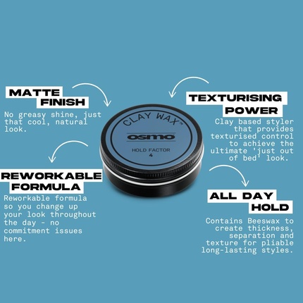 Clay Wax Пчелиный воск для сильной и гибкой фиксации, текстура и объем 25 мл Osmo — фото 2