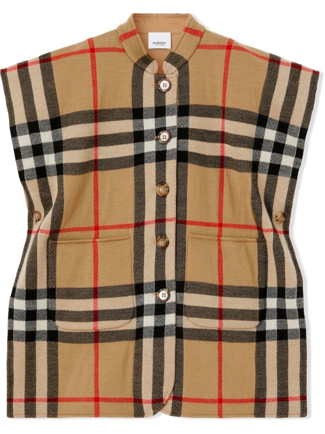 

Burberry Kids двусторонний кейп в клетку Vintage Check, нейтральный цвет