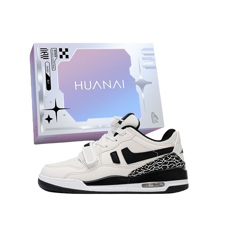 

HUANAI Низкие повседневные кроссовки унисекс бело-черные, цвет White Black
