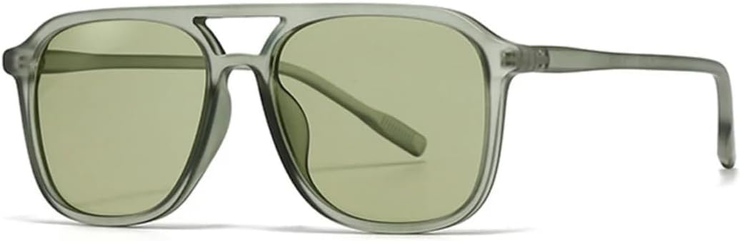 

Мужские солнцезащитные очки в стиле ретро с двойной перемычкой, квадратной формы, модные солнцезащитные очки UV400 для женщин, трендовые градиентные очки UATXTAU, Green Green