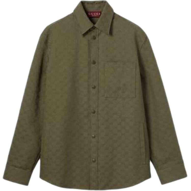 

Хлопковая рубашка gg canvas GUCCI, зеленый