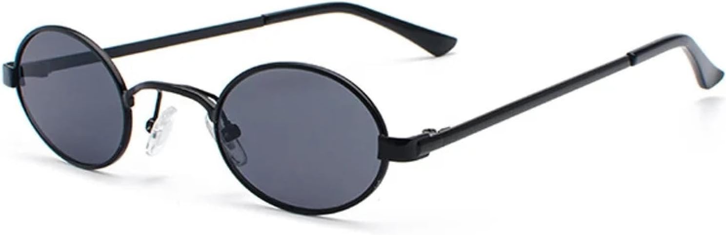 

Солнцезащитные очки с защитой от УФ-излучения UV400 | Металлическая круглая панк-оправа, маленькая | для женщин и мужчин, для занятий спортом на открытом воздухе и вождения DSVIGF, Black-black