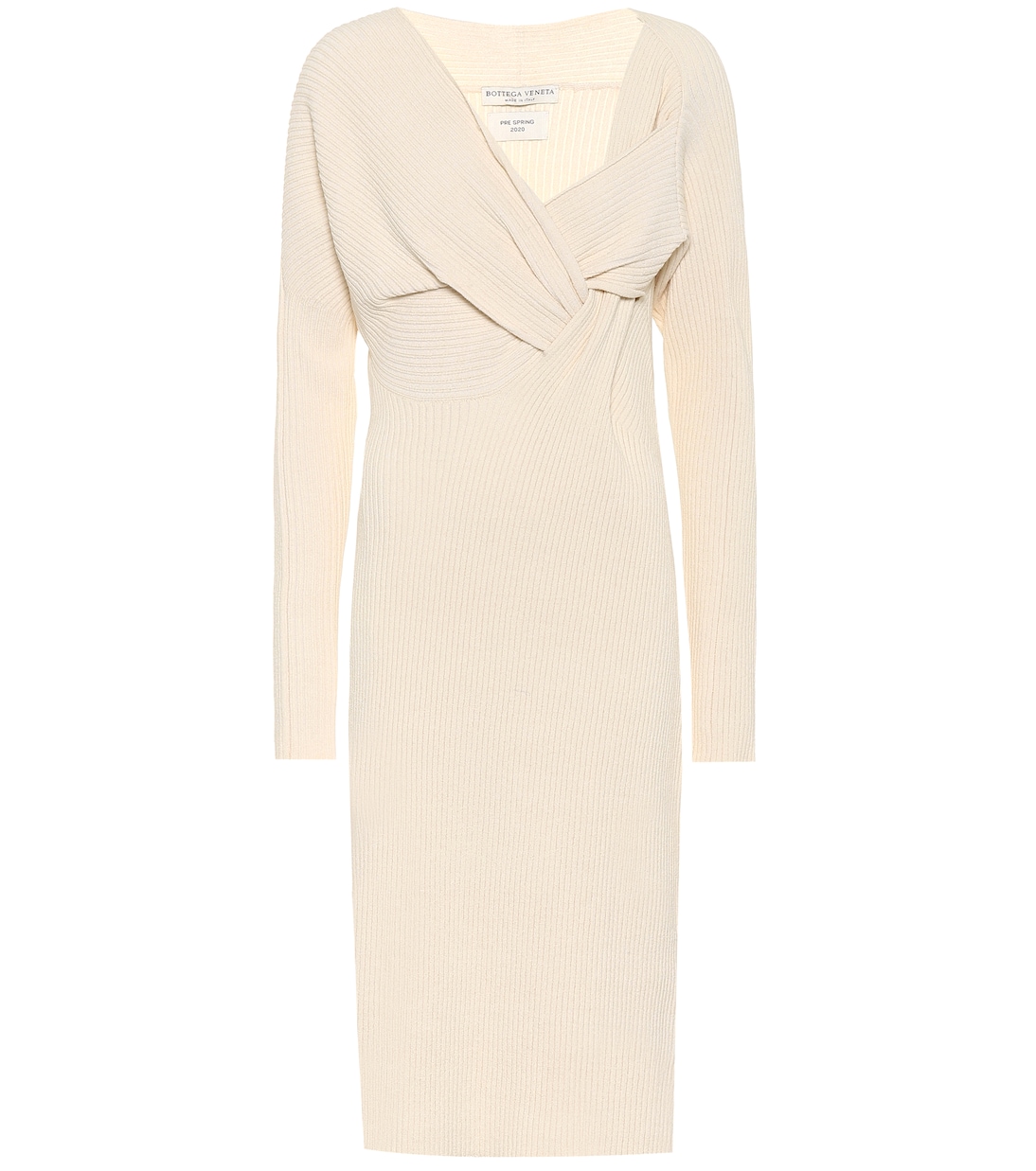 

Трикотажное платье миди Bottega Veneta, белый