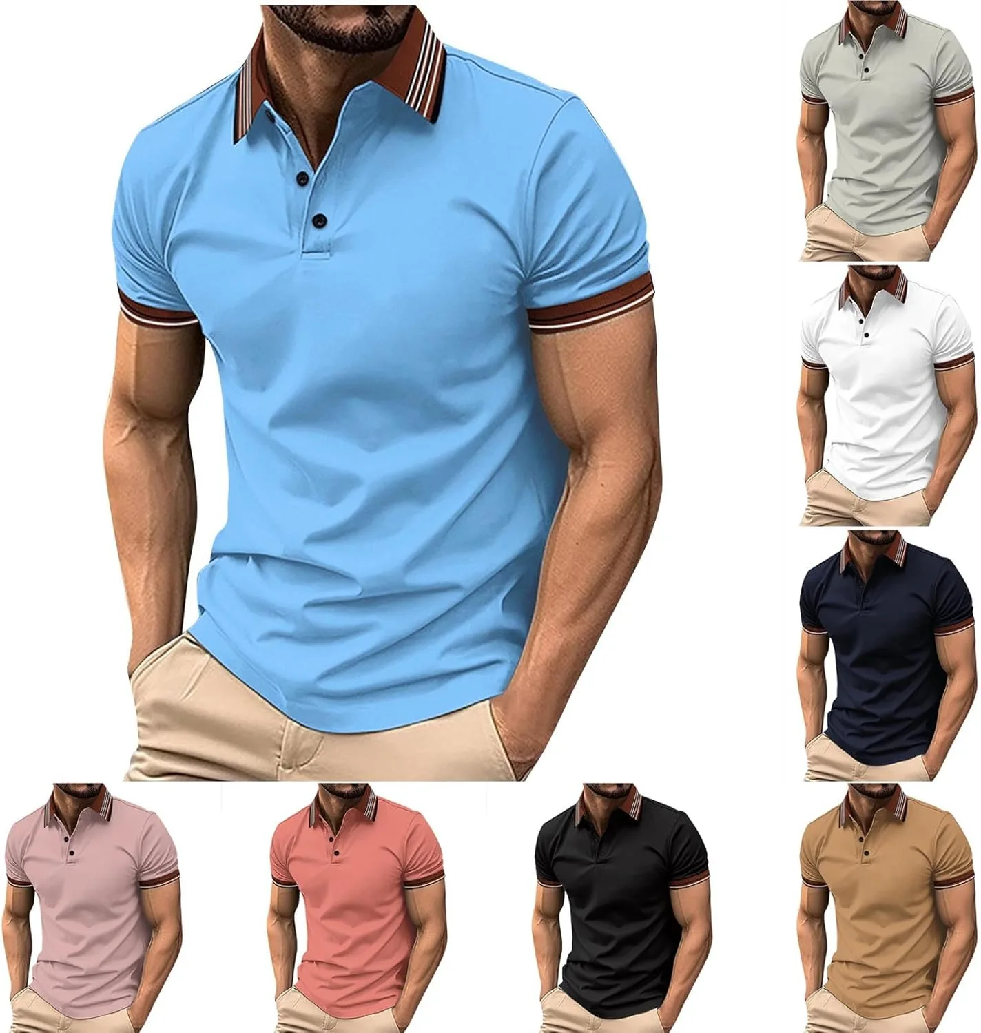 

Мужская поло с коротким рукавом Casual Slim Fit