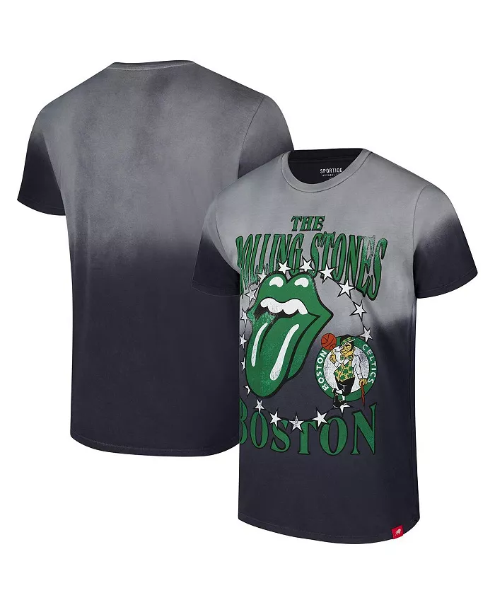 

Мужская и женская серая футболка Rolling Stones x Boston Celtics Bingham Collab Sportiqe