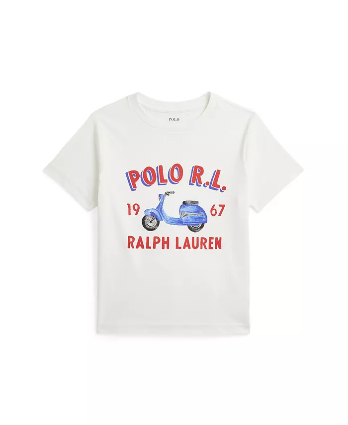 

Футболка с логотипом для мальчиков Little Boys Polo Ralph Lauren, слоновая кость/кремовый